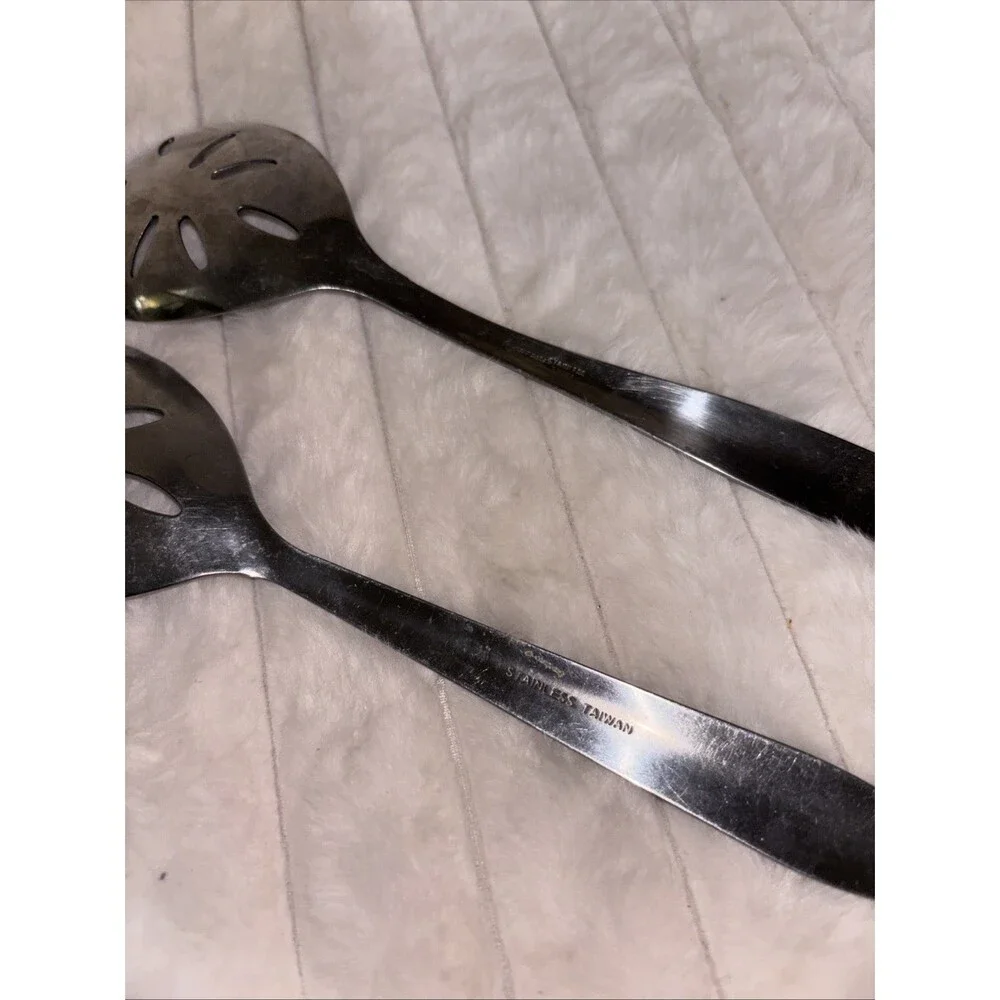 Vintage Imperial Slotted Serving Spoons Stainless Steel Lot Of 2